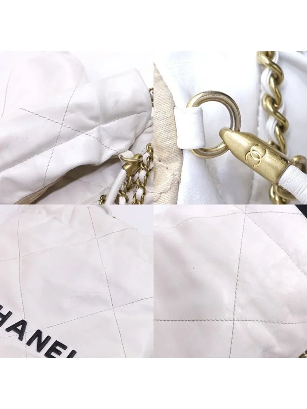 Chanel Shiny Calfskin WH GD Shoulder Bag 2-Way